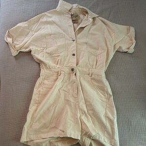 Miss. Love - White denim romper